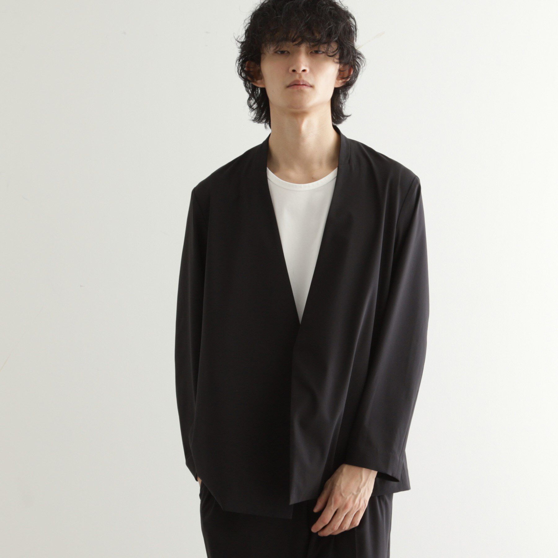 tk.TAKEO KIKUCHI「【吸水速乾】COOLMAX(R)サマーノーカラージャケット/セットアップ対応」|ノーカラージャケット|