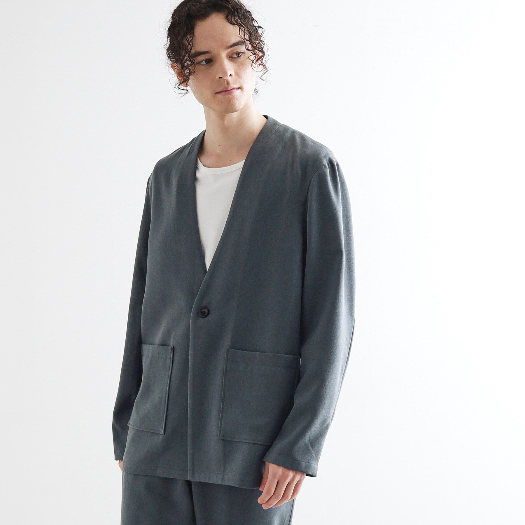 tk.TAKEO KIKUCHI「【セットアップ対応】ポリツイルノーカラージャケット」|ノーカラージャケット|