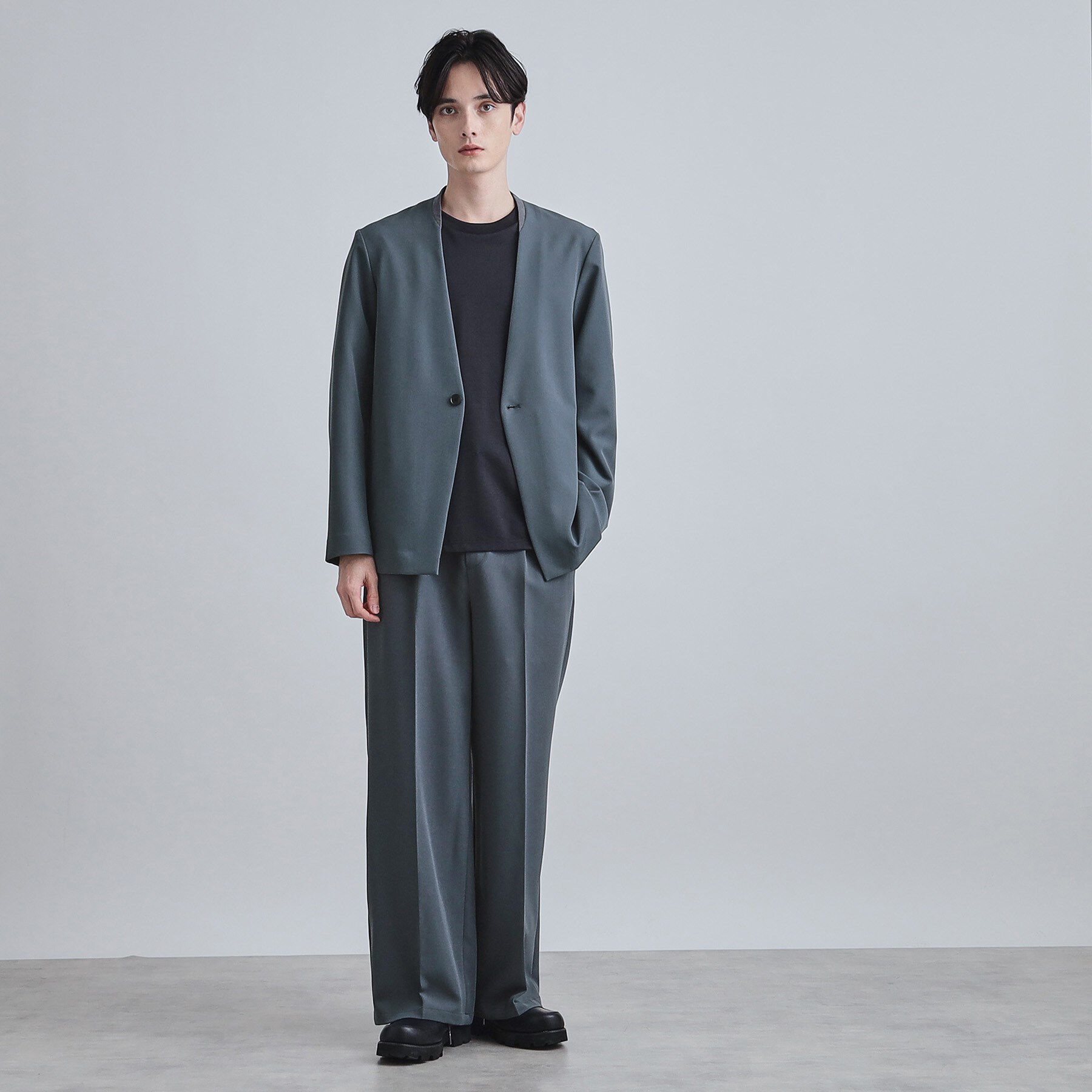 tk.TAKEO KIKUCHI「【セットアップ対応】360度ストレッチノーカラージャケット」|ノーカラージャケット|