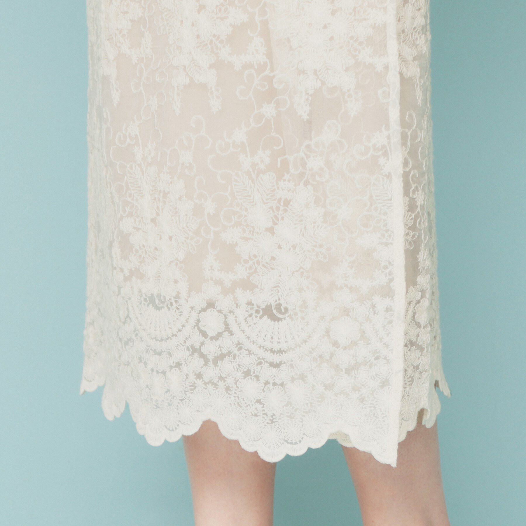 index「シアーフラワー刺繍ラップ風スカート【洗濯機洗い可】」|スカート|