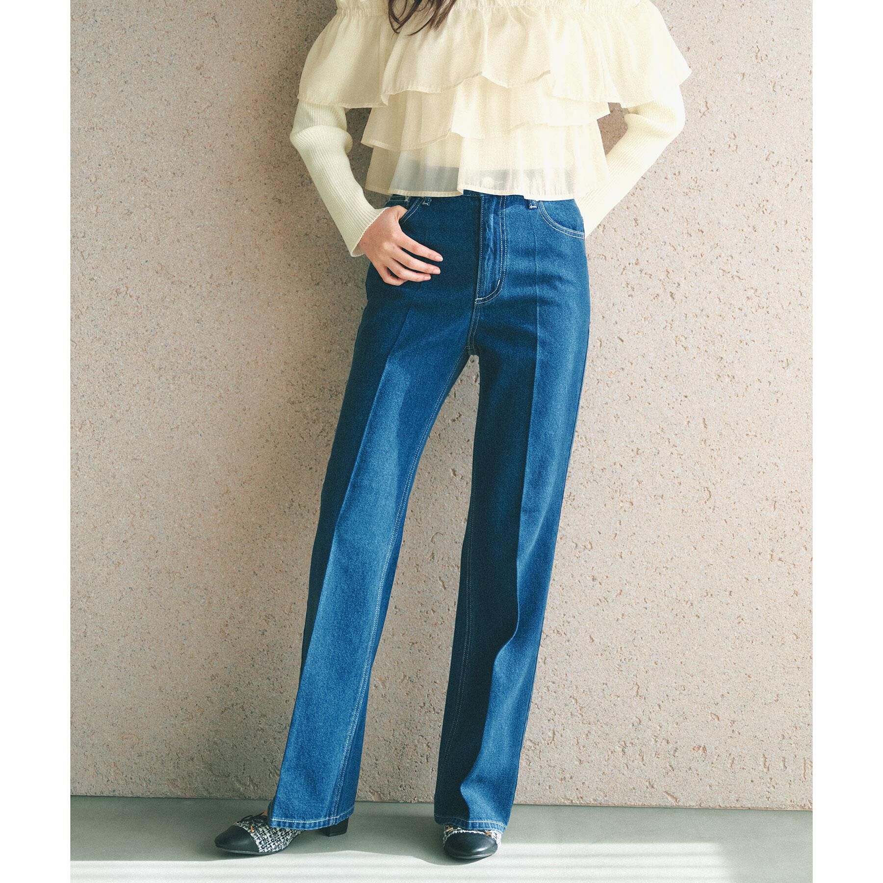 index「《丈が選べる》ストレートデニムパンツ【洗濯機洗い可】」|その他|