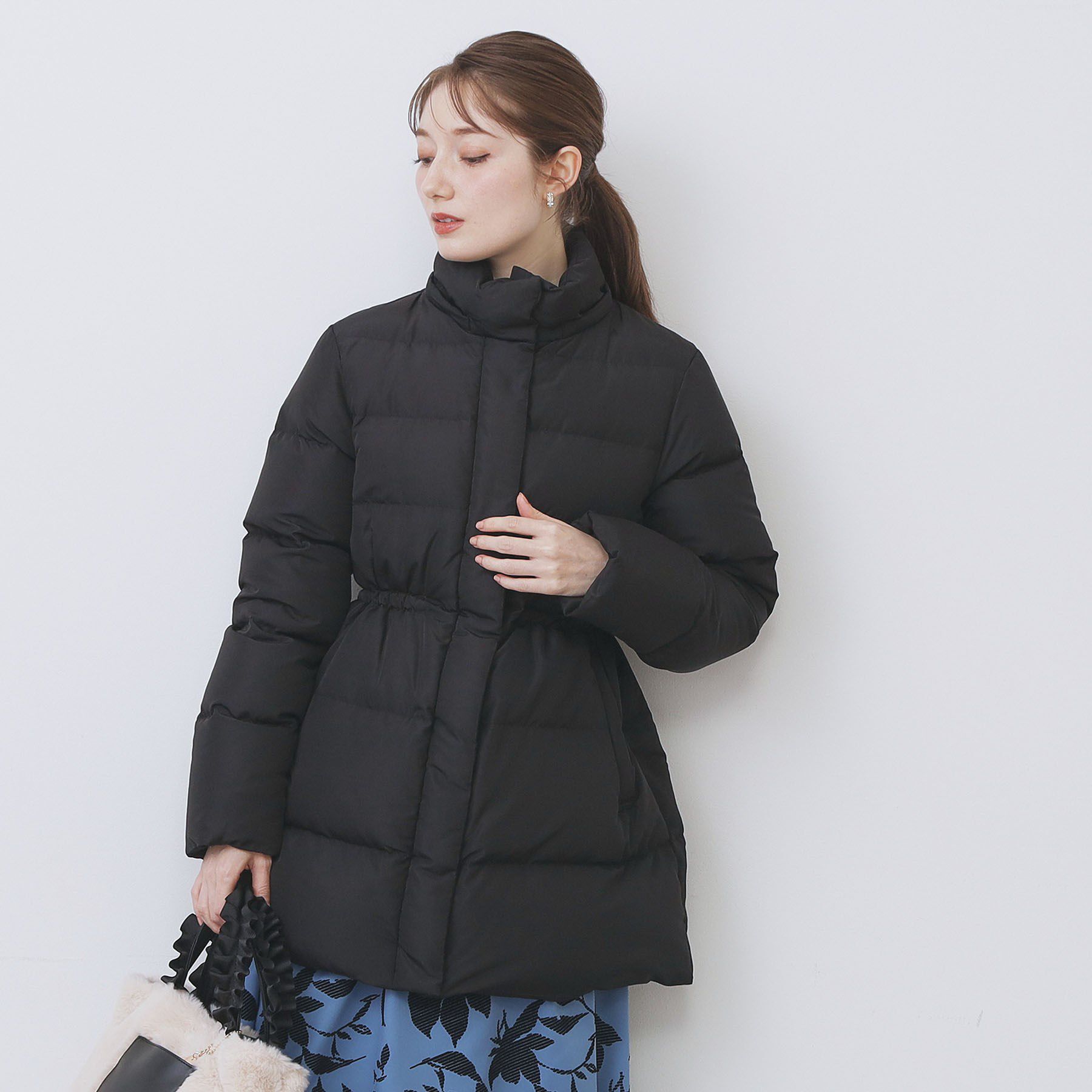 index「KAWADAダウンドロストミドルコート【撥水/洗濯機OK/2WAY/静電気防止裏地】《XS～3L》」|ダウン|ブラック(019)