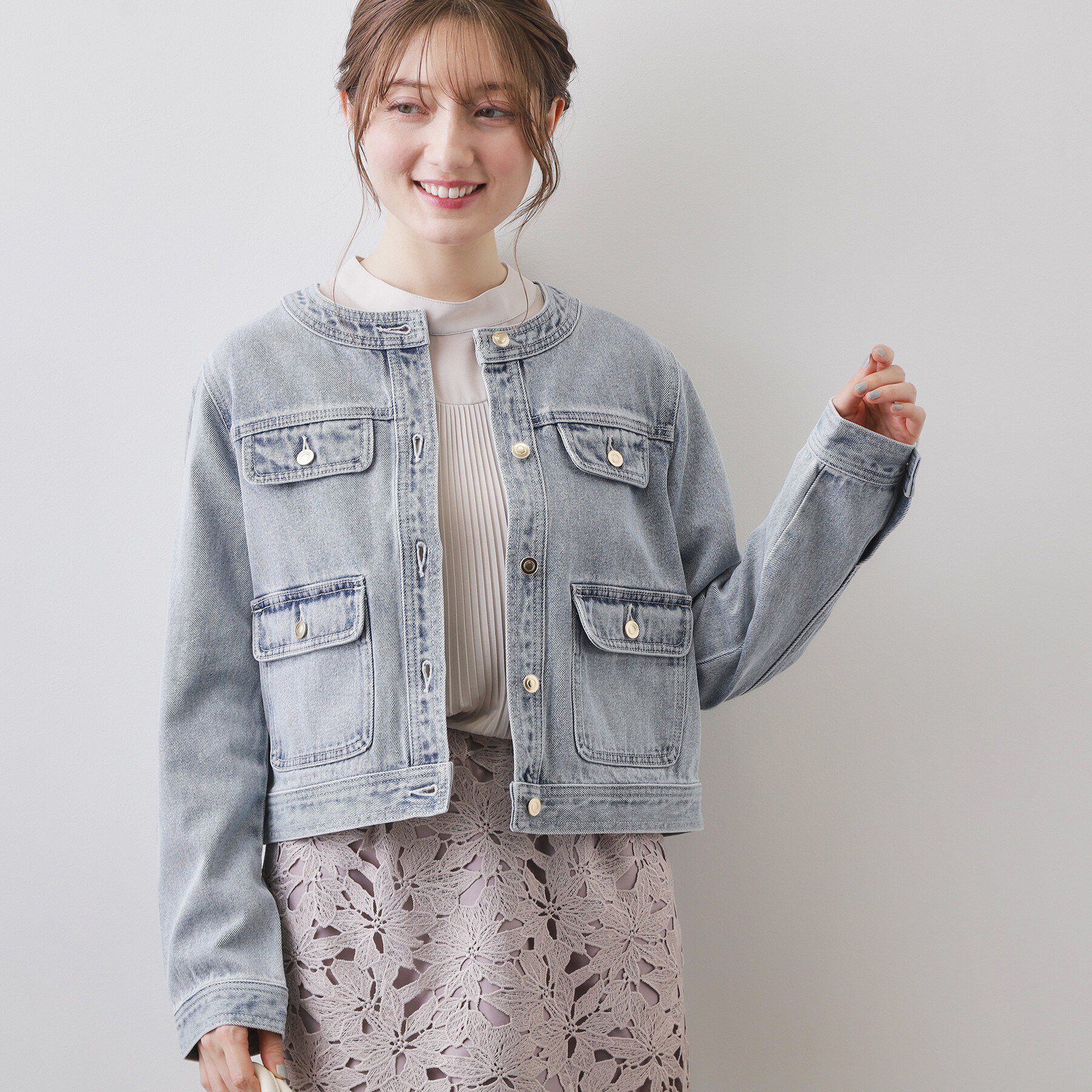 index「ミニマルノーカラーデニムジャケット【洗濯機OK】」|デニムジャケット|