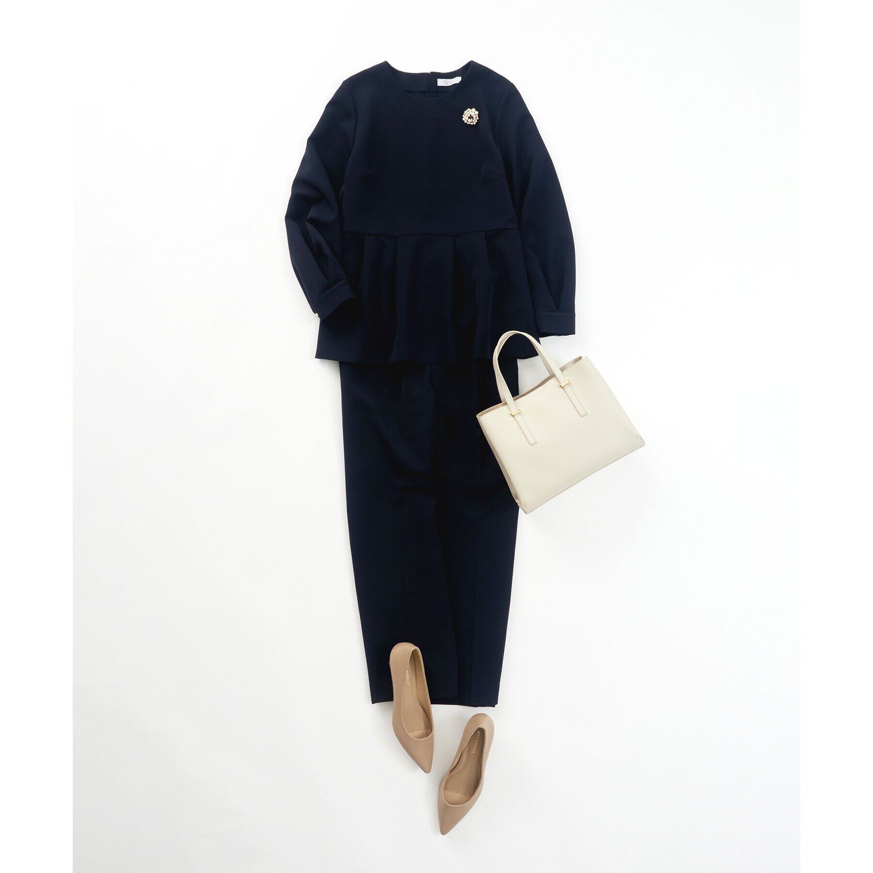 OPAQUE.CLIP「《通勤・セレモニー/セットアップ対応》ペプラムブラウス/ダブルクロス【洗濯機洗い可】」|シャツ・ブラウス|