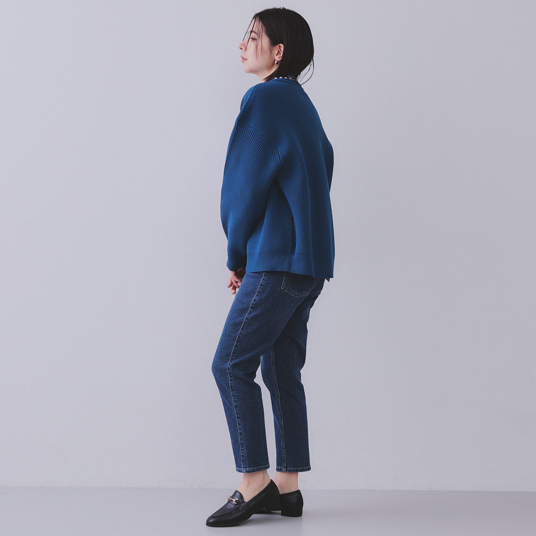 OPAQUE.CLIP「パール調ボタン付ニットカーディガン【洗濯機洗い可】」|カーディガン|