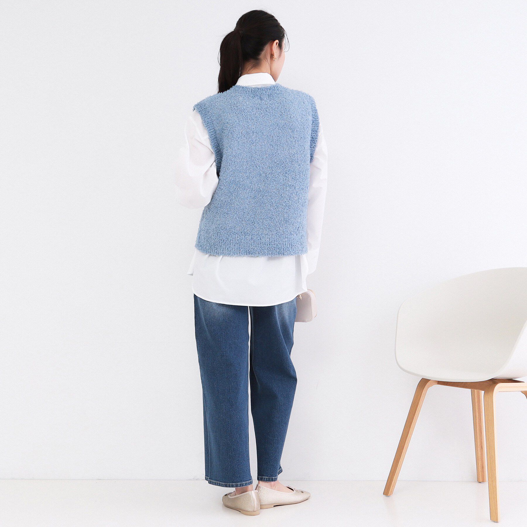 OPAQUE.CLIP「フラッグヤーン変形金ボタンニットベスト【洗濯機OK】」|ベスト・ジレ|