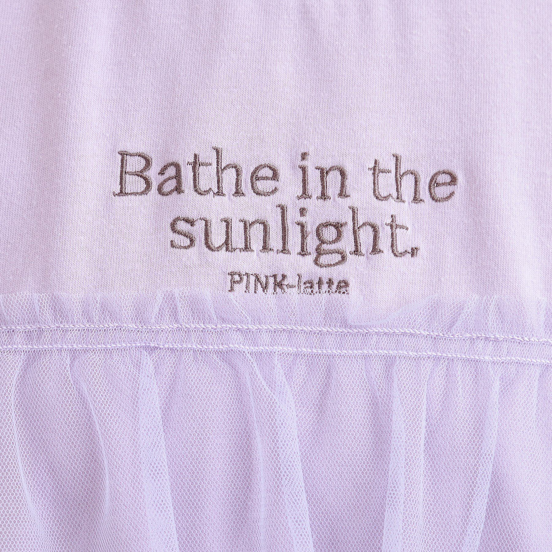 PINK-latte「チュールドッキングロンT」|Tシャツ・カットソー|