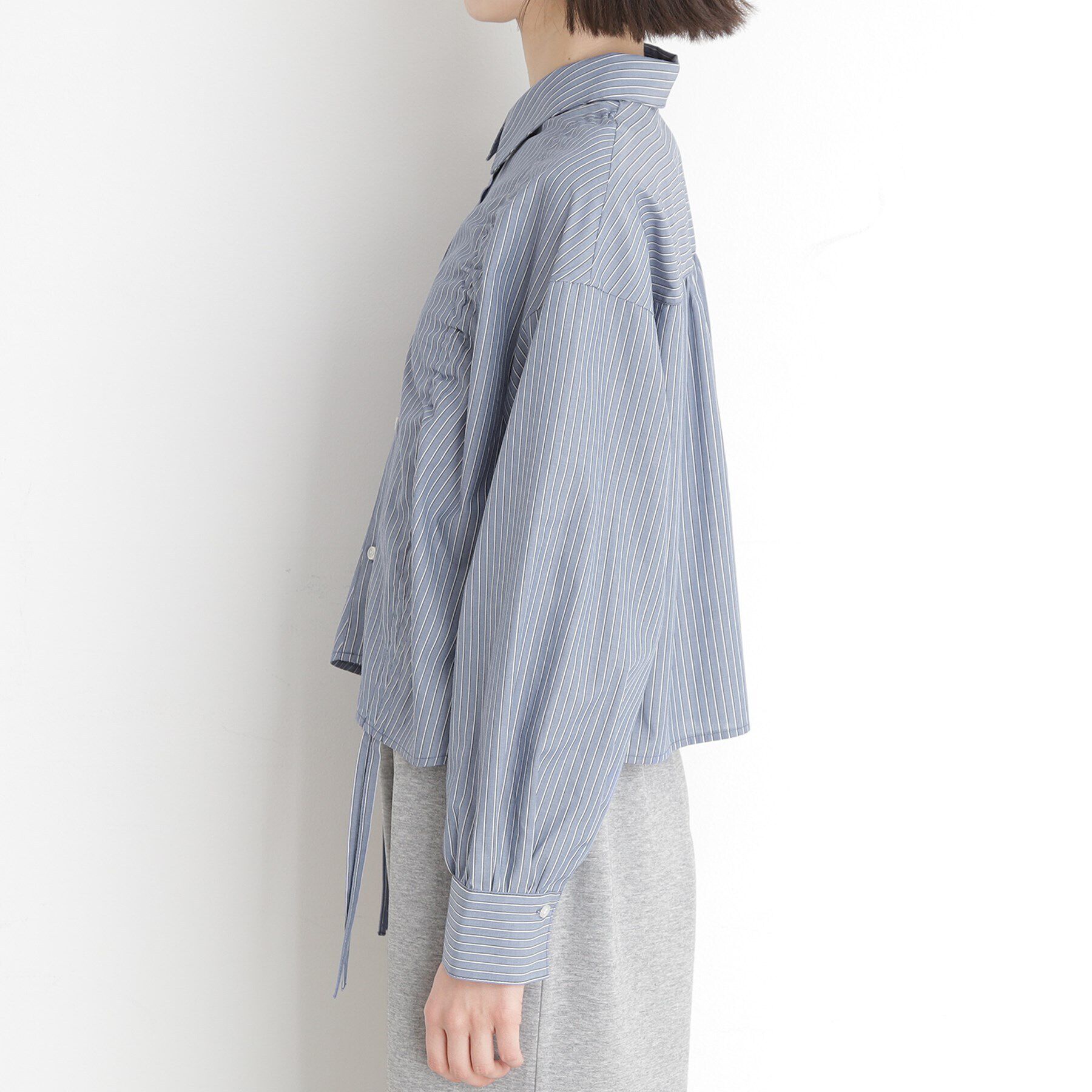 THE SHOP TK「リボンギャザーシャツ【洗濯機OK】」|シャツ・ブラウス|