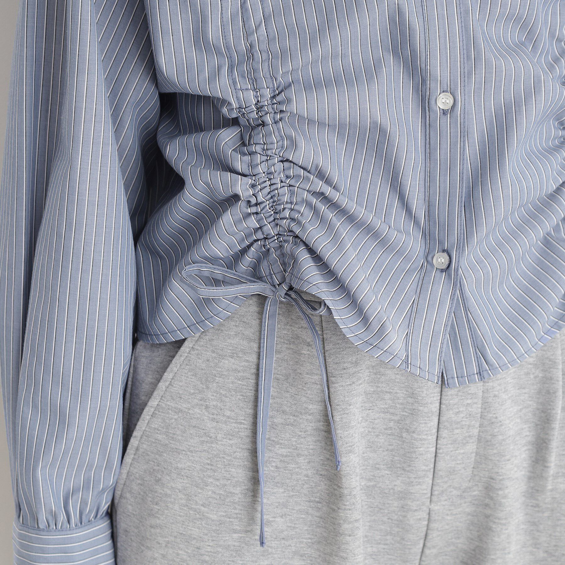 THE SHOP TK「リボンギャザーシャツ【洗濯機OK】」|シャツ・ブラウス|