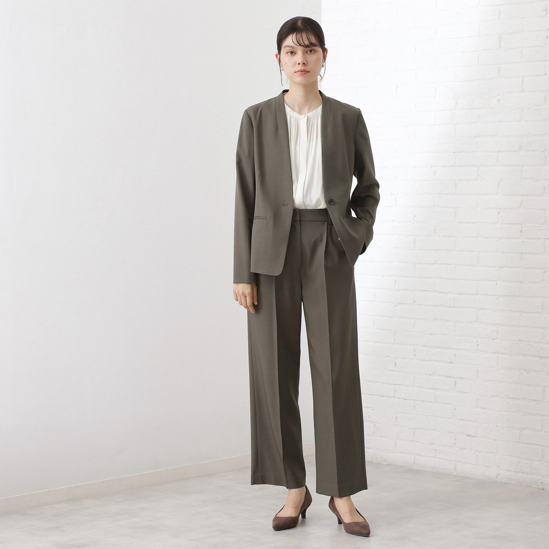 THE SHOP TK「ノーカラージャケット【セットアップ可】」|ノーカラージャケット|