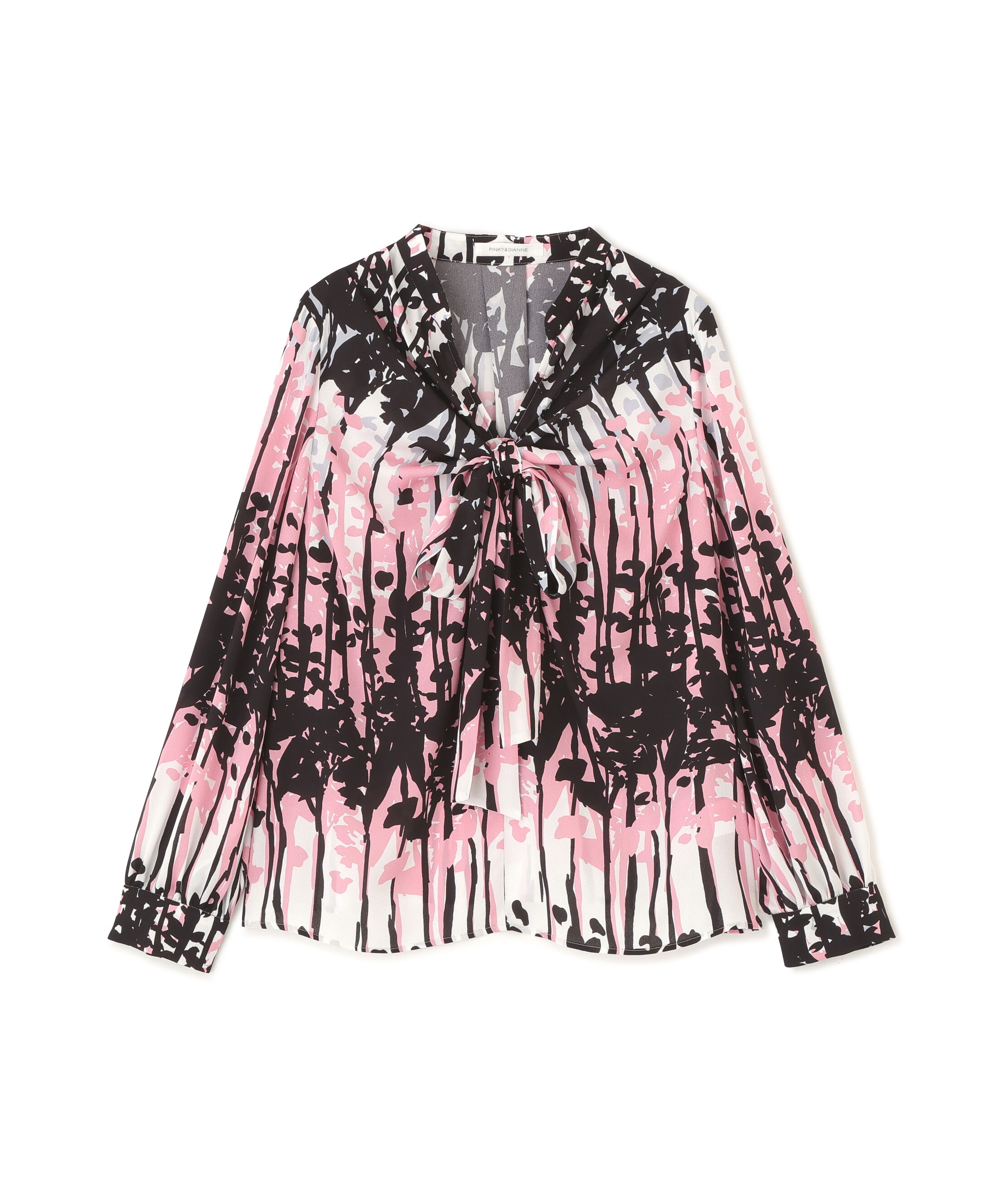  「インクフォレストプリントリボンブラウス」|シャツ・ブラウス|