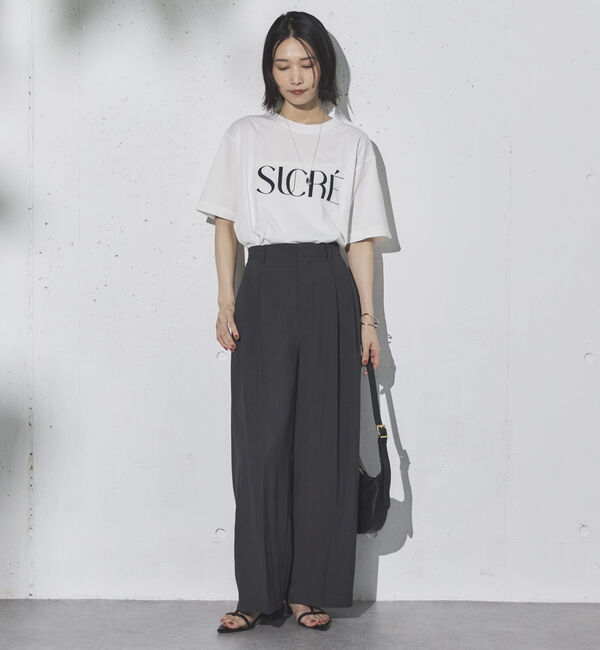 Doux archives「リネンライク２タックワイドパンツ」|チノ|