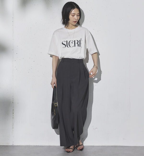 Doux archives「リネンライク２タックワイドパンツ」|チノ|