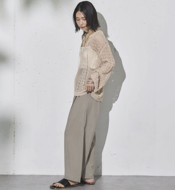 Doux archives「リネンライク２タックワイドパンツ」|チノ|