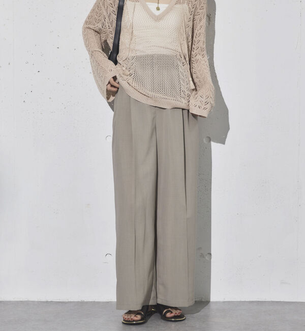 Doux archives「リネンライク２タックワイドパンツ」|チノ|