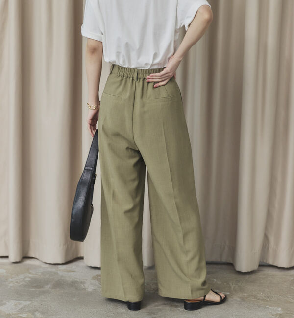 Doux archives「リネンライク２タックワイドパンツ」|チノ|