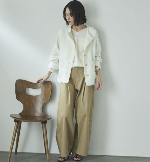 Doux archives「ドルマンツイードノーカラージャケット」|ノーカラージャケット|