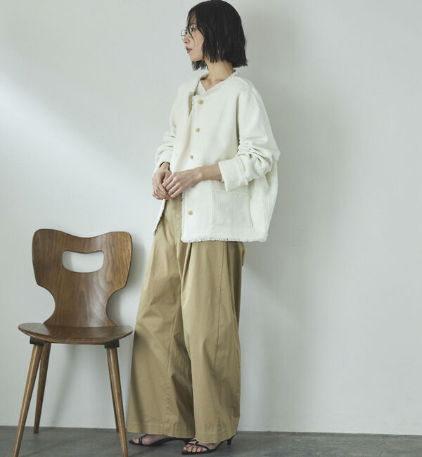 Doux archives「ドルマンツイードノーカラージャケット」|ノーカラージャケット|
