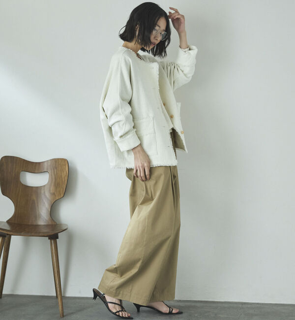 Doux archives「ドルマンツイードノーカラージャケット」|ノーカラージャケット|