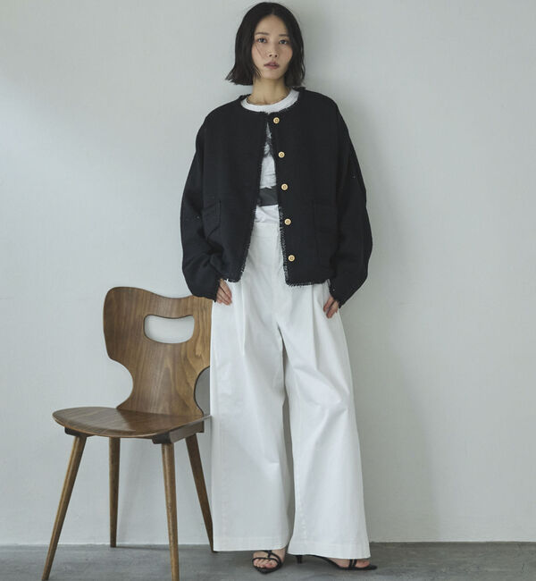 Doux archives「ドルマンツイードノーカラージャケット」|ノーカラージャケット|