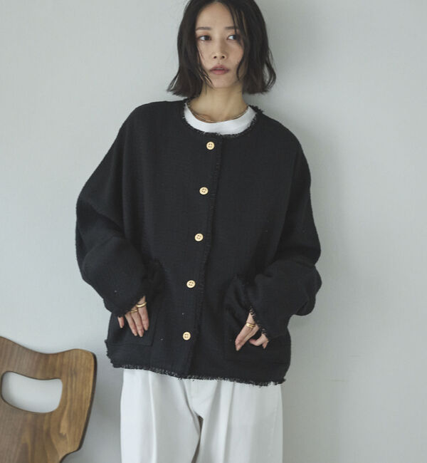 Doux archives「ドルマンツイードノーカラージャケット」|ノーカラージャケット|