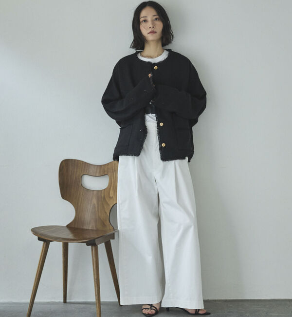 Doux archives「ドルマンツイードノーカラージャケット」|ノーカラージャケット|