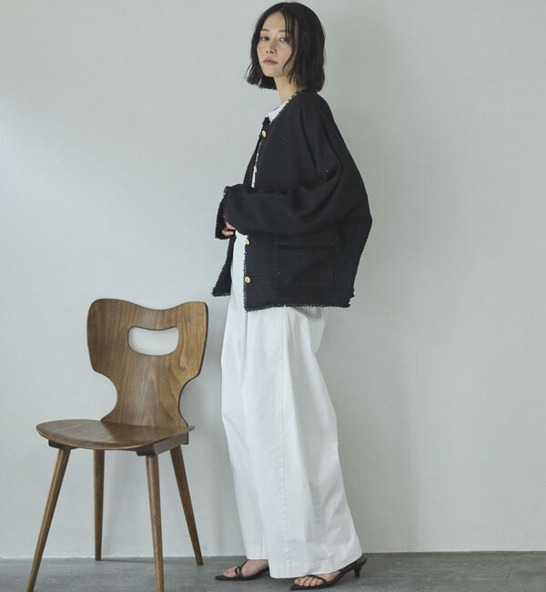 Doux archives「ドルマンツイードノーカラージャケット」|ノーカラージャケット|