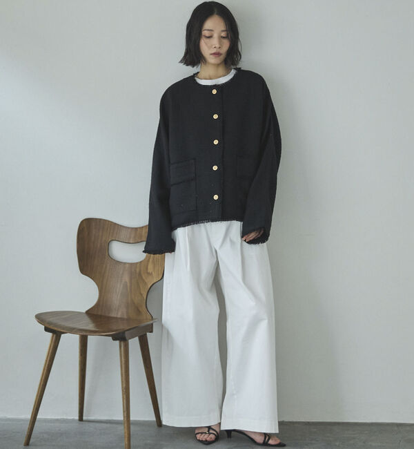 Doux archives「ドルマンツイードノーカラージャケット」|ノーカラージャケット|