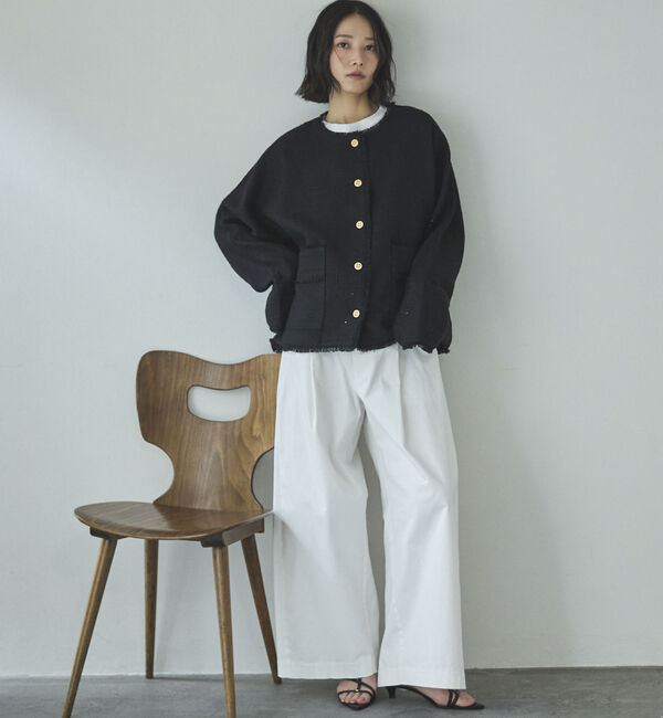 Doux archives「ドルマンツイードノーカラージャケット」|ノーカラージャケット|