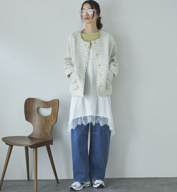 Doux archives「ドルマンツイードノーカラージャケット」|ノーカラージャケット|