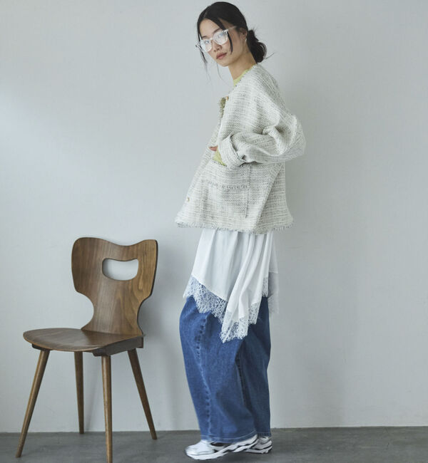 Doux archives「ドルマンツイードノーカラージャケット」|ノーカラージャケット|