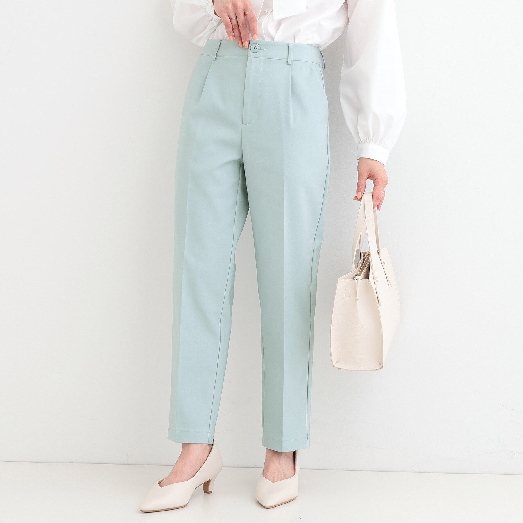 SHOO･LA･RUE「【高レビュー/洗える/美脚シルエット】ソフトスティックパンツ」|その他|ブルー(091)