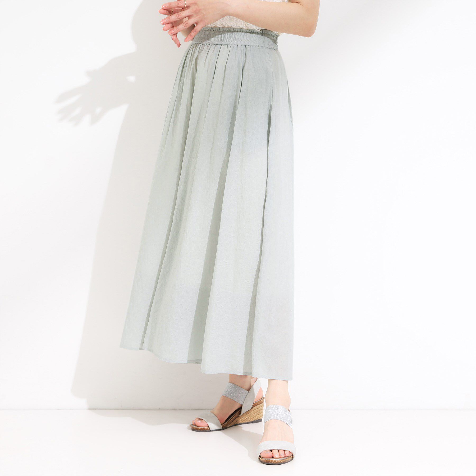 SHOO･LA･RUE「【S-LL/裏地ひんやり】エアリーで涼やか 大人のシアースカーチョ」|その他|