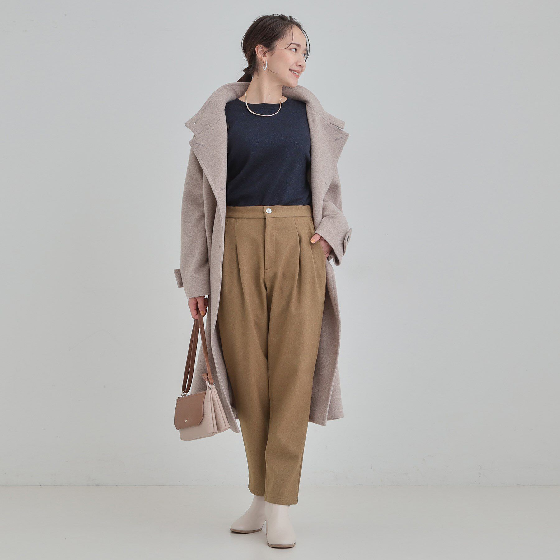 SHOO･LA･RUE「【あったか】ウールフィール 裏起毛テーパードパンツ」|その他|