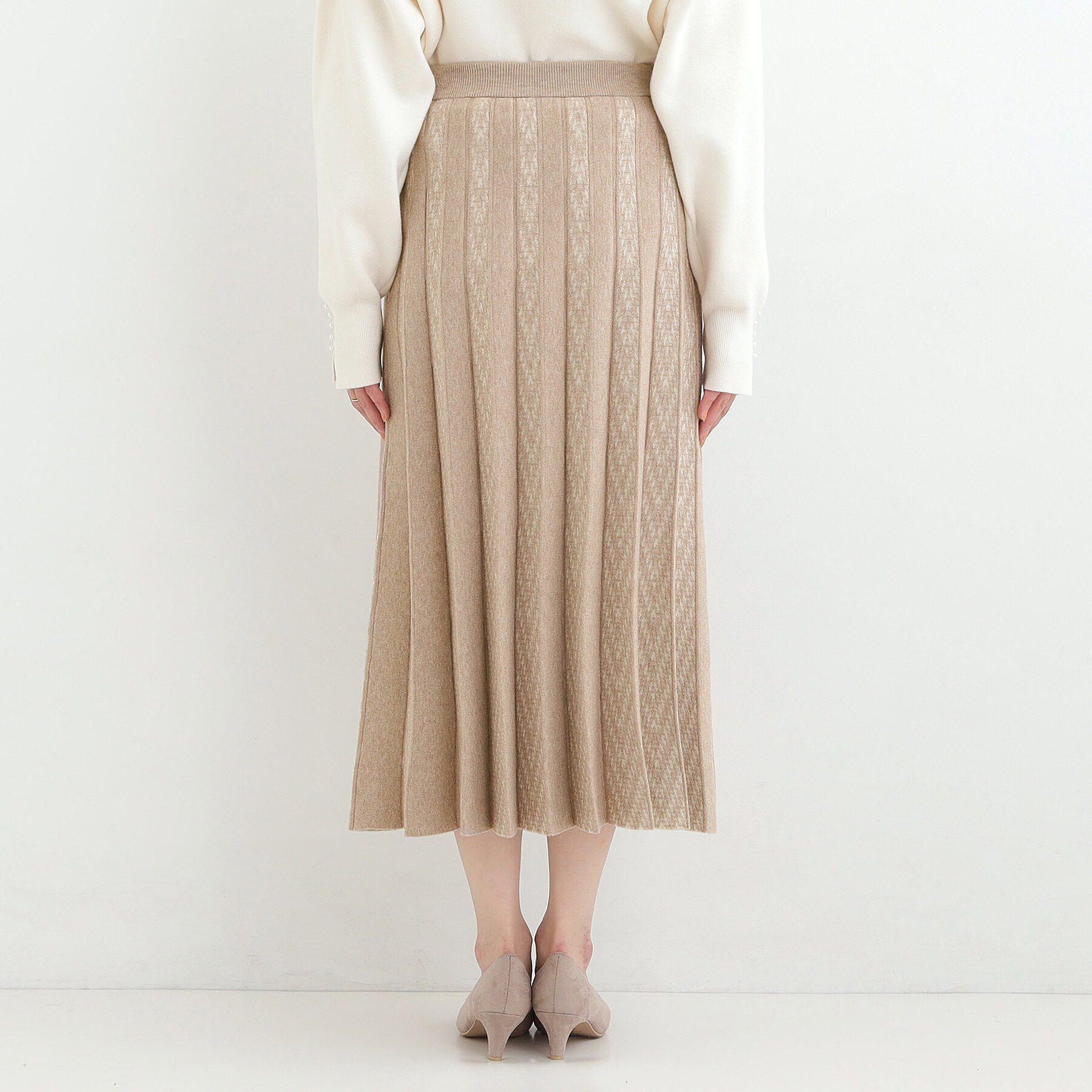 SHOO･LA･RUE「【洗濯機可/セットアップ可／S-LL】新色追加 女性らしさ際立つ もちもちニットスカート」|スカート|