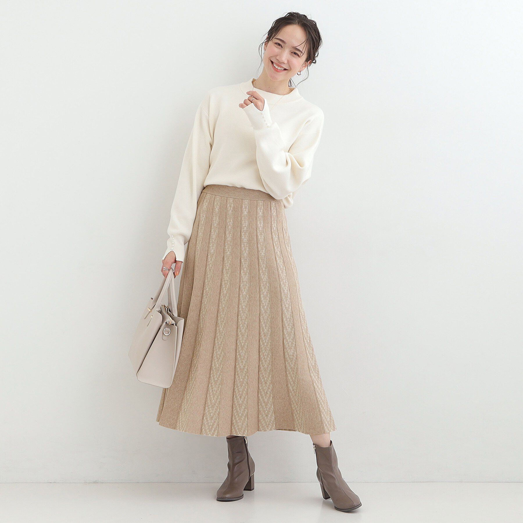 SHOO･LA･RUE「【洗濯機可/セットアップ可／S-LL】新色追加 女性らしさ際立つ もちもちニットスカート」|スカート|