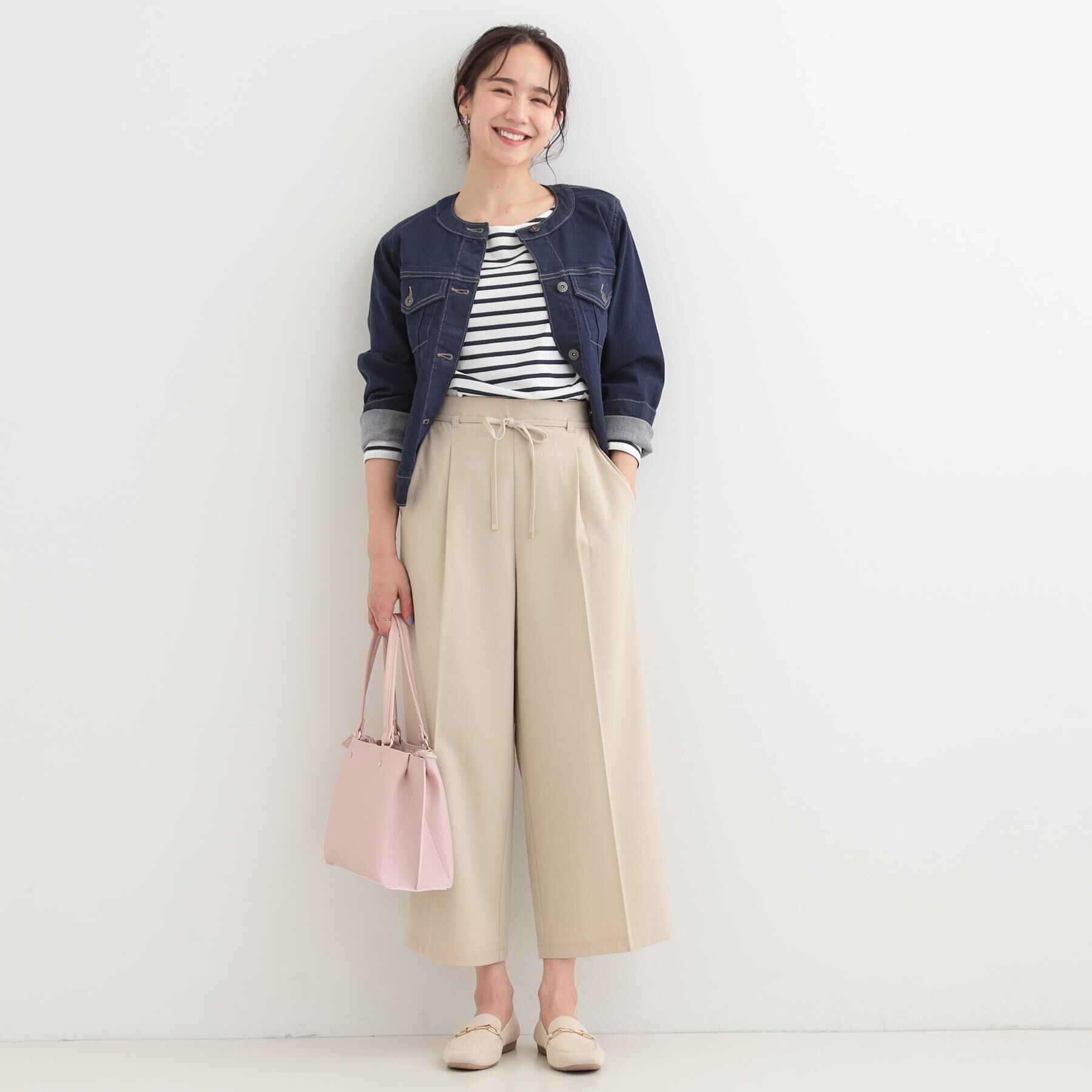 SHOO･LA･RUE「【着丈選べる/S-LL】センタープレスできちんと見え イージーワイドパンツ」|その他|