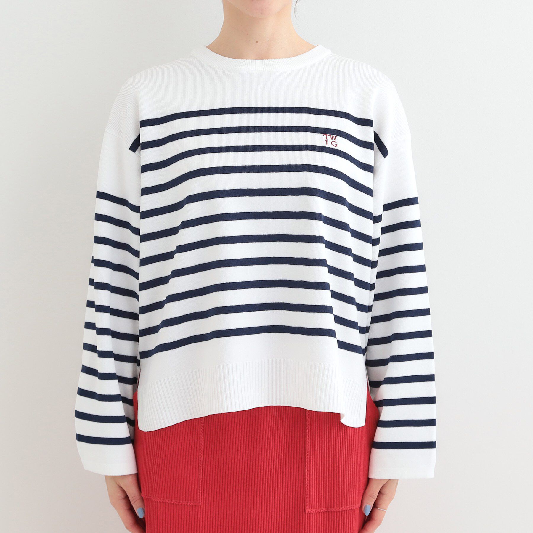 SHOO･LA･RUE「まるでTシャツ 大人カジュアルコーデに最適なボーダーニット」|ニット・セーター|