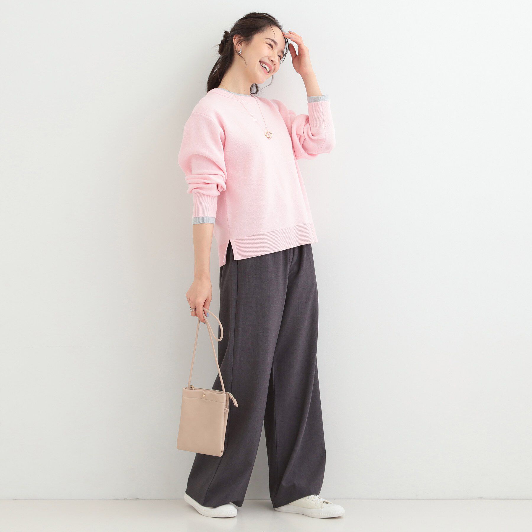 SHOO･LA･RUE「配色が上品 スウェットライクニット」|ニット・セーター|