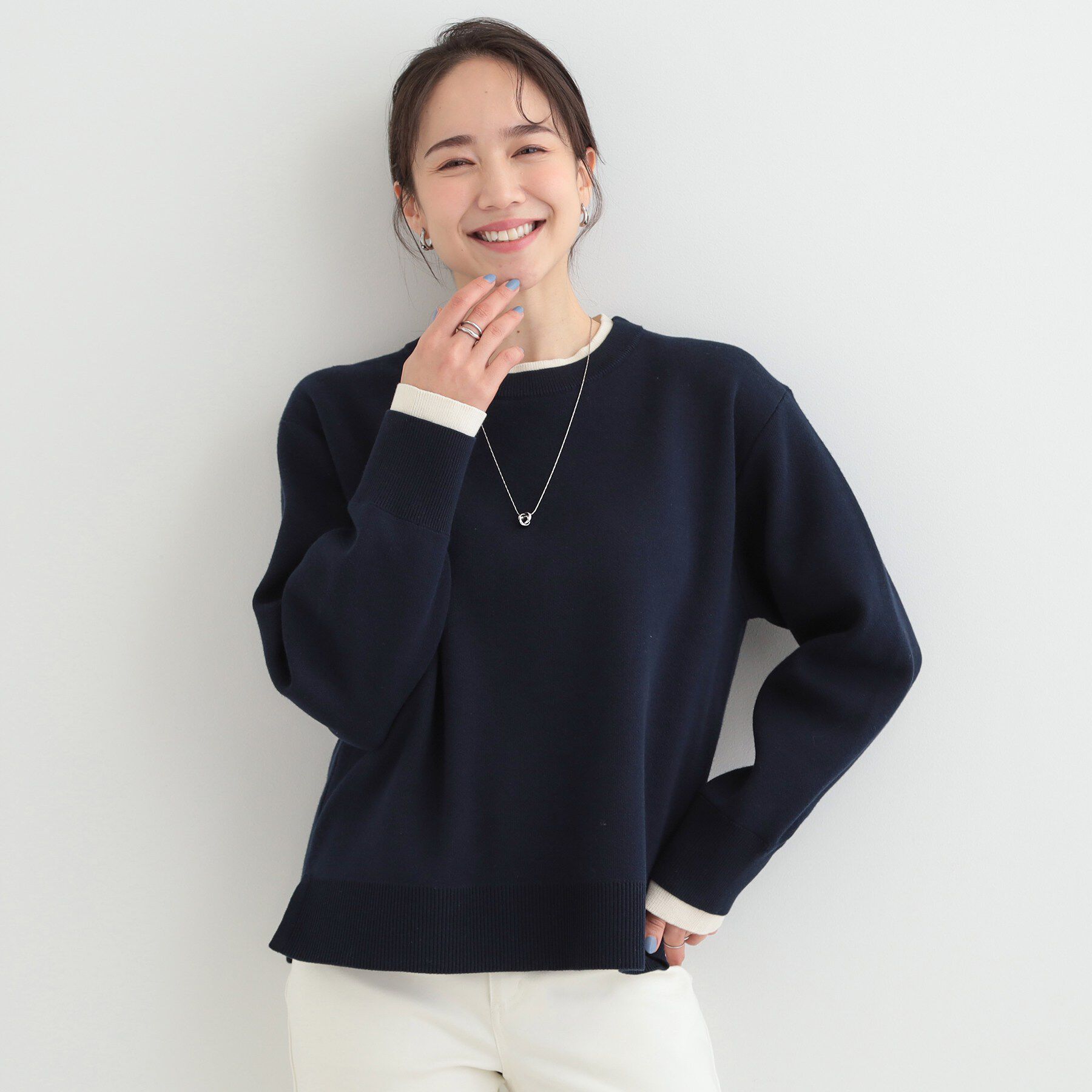 SHOO･LA･RUE「配色が上品 スウェットライクニット」|ニット・セーター|