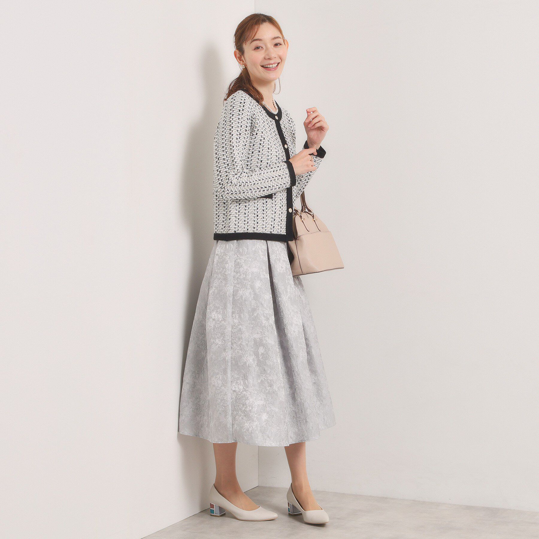 ITS&rsquo;DEMO「【入卒/手洗い可】ラメツイードニットジャケット」|ノーカラージャケット|