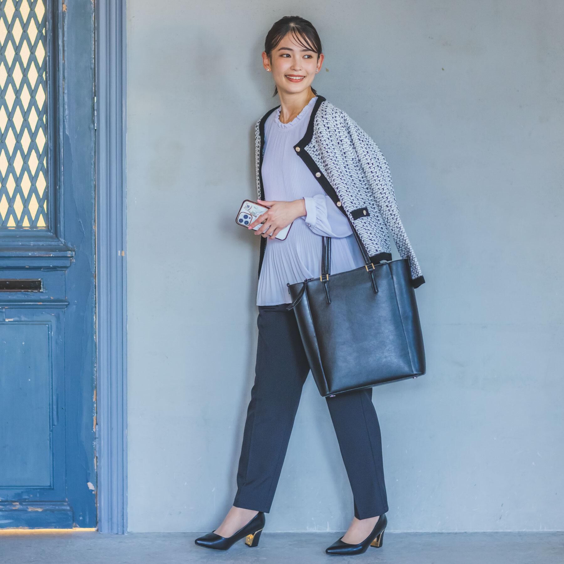 ITS&rsquo;DEMO「【入卒/手洗い可】ラメツイードニットジャケット」|ノーカラージャケット|