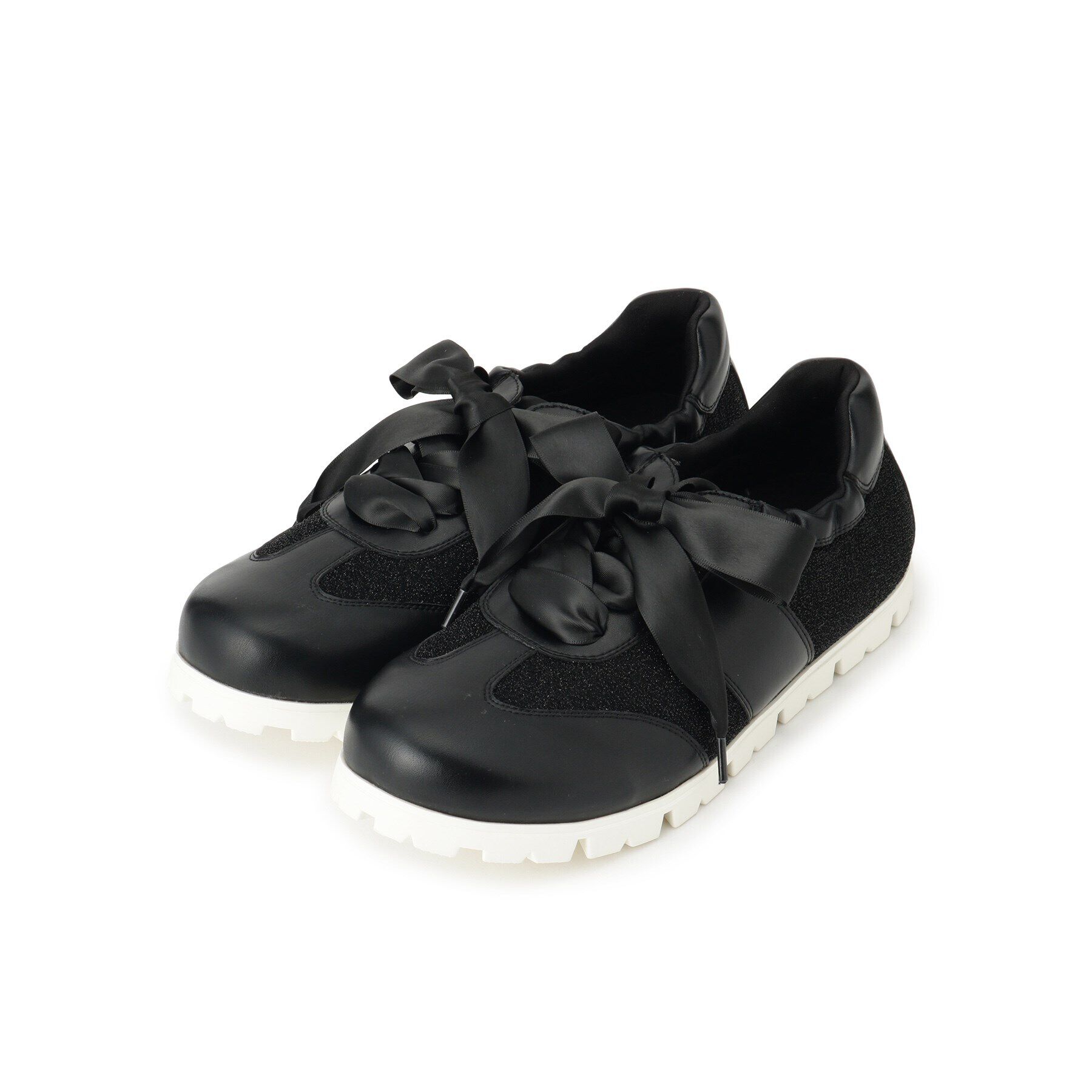 ESPERANZA「サテンリボン2WAYスニーカー」|スニーカー|ﾌﾞﾗｯｸ(019)