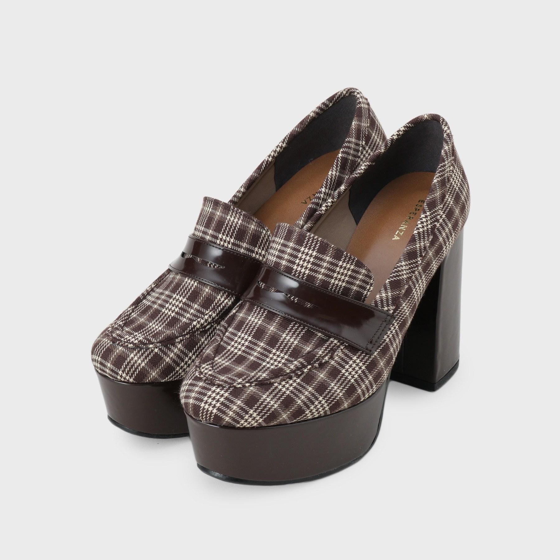 ESPERANZA「【ラク盛り/ローファー】リピーター続出／脚長美脚 厚底ローファー」|パンプス|モカブラウン(942