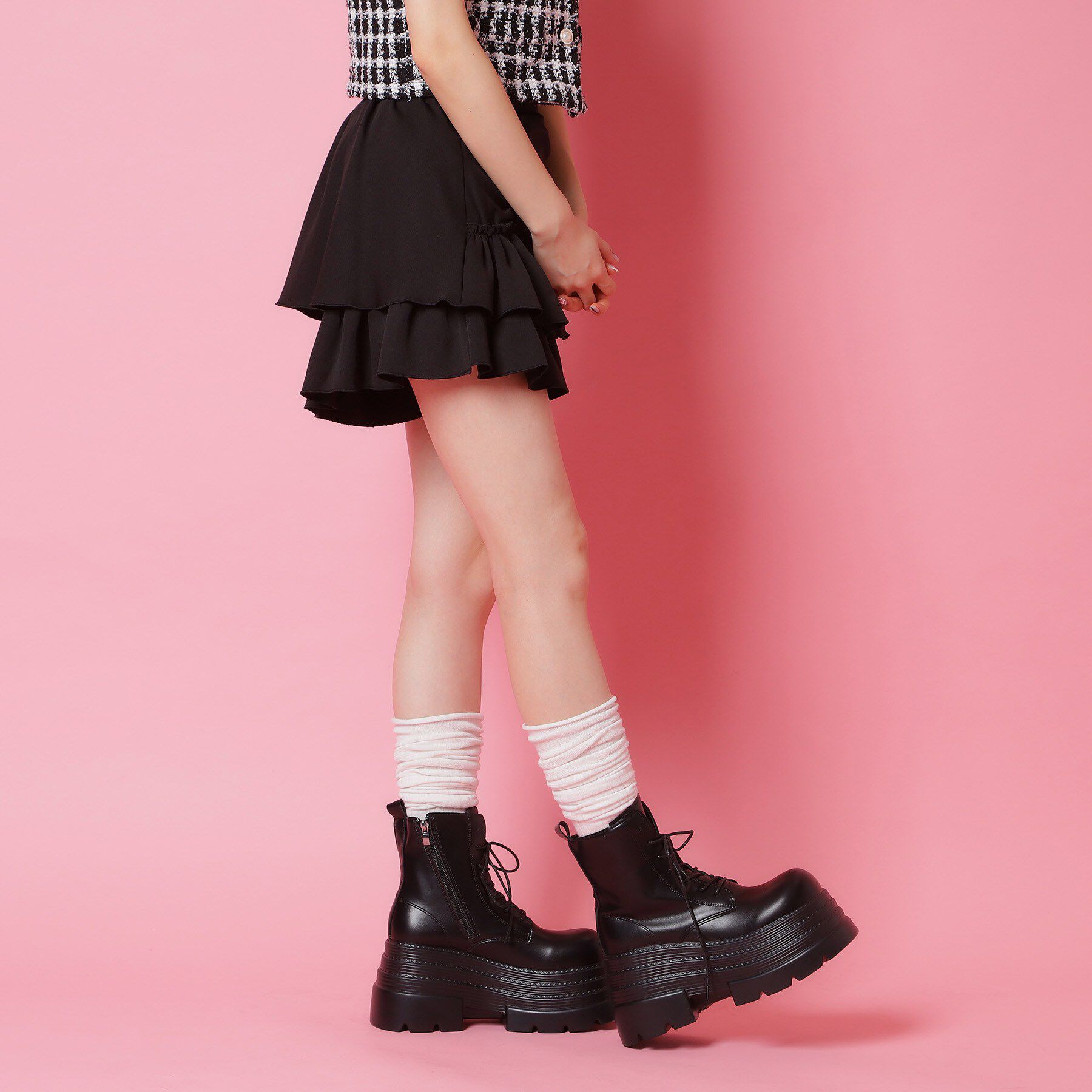 csT&P「厚底レースアップ」|ショートブーツ|