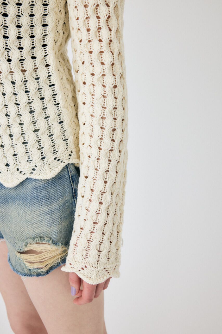 MOUSSY「OPENWORK ニットシャツ」|ニット・セーター|