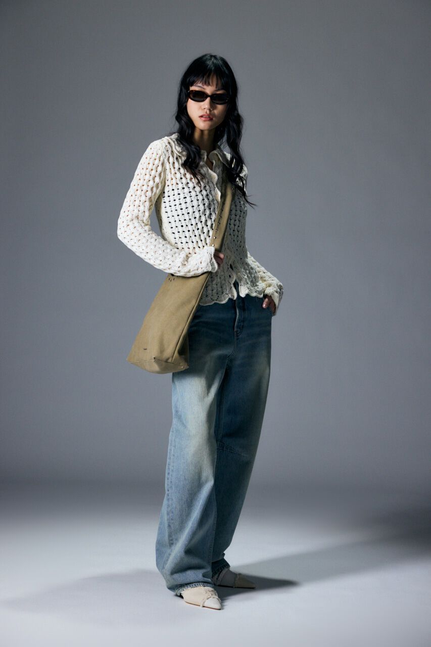 MOUSSY「OPENWORK ニットシャツ」|ニット・セーター|