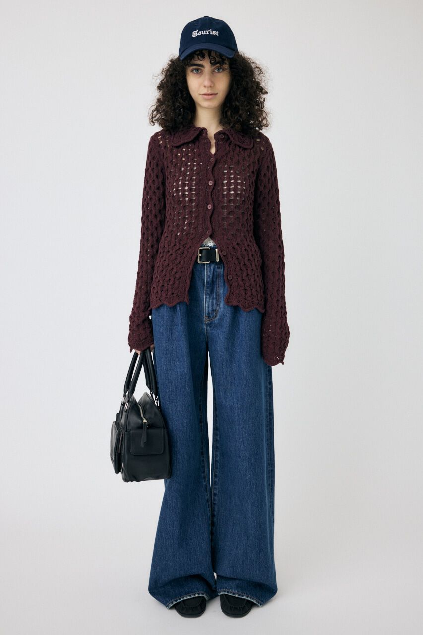 MOUSSY「OPENWORK ニットシャツ」|ニット・セーター|