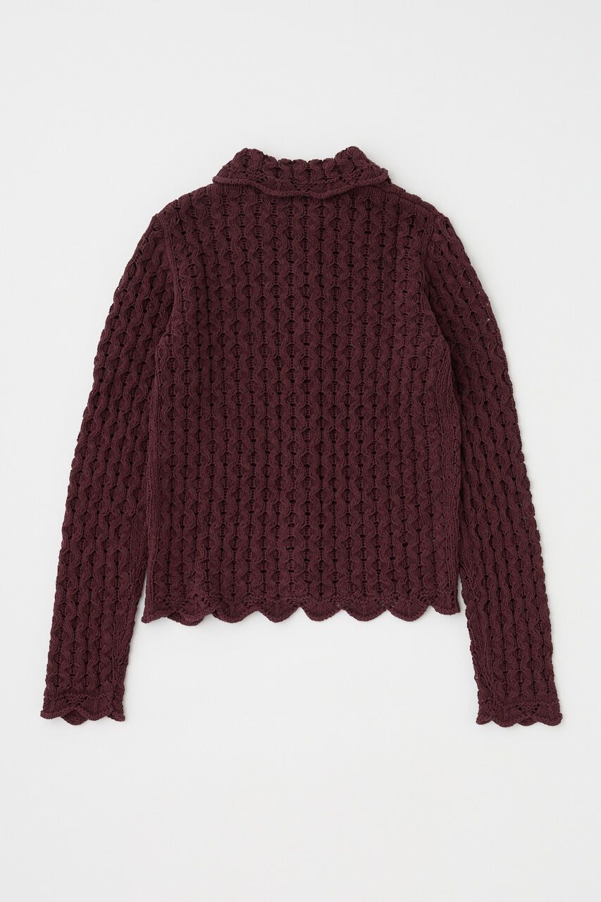 MOUSSY「OPENWORK ニットシャツ」|ニット・セーター|