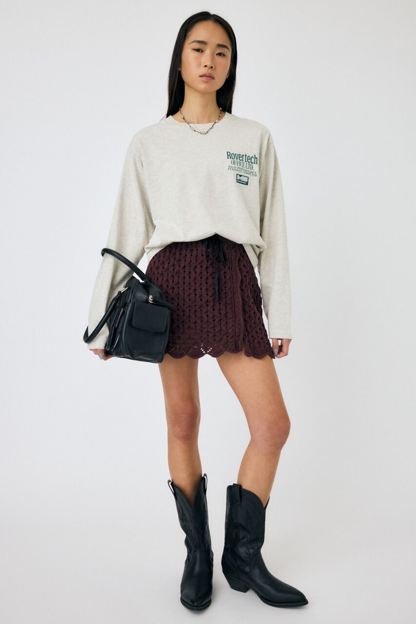 MOUSSY「OPENWORK ニットスカート」|スカート|